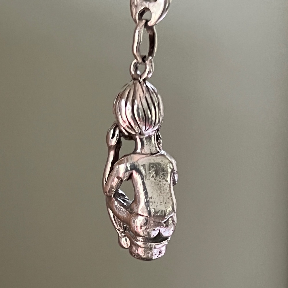 ANTIQUE ONE OF A KIND FRENCH STERLING SILVER KEYRING